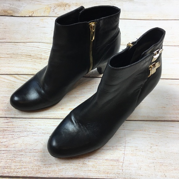 Sam Edelman Marmont Black Leather Ankle Boots - Picture 3 of 8